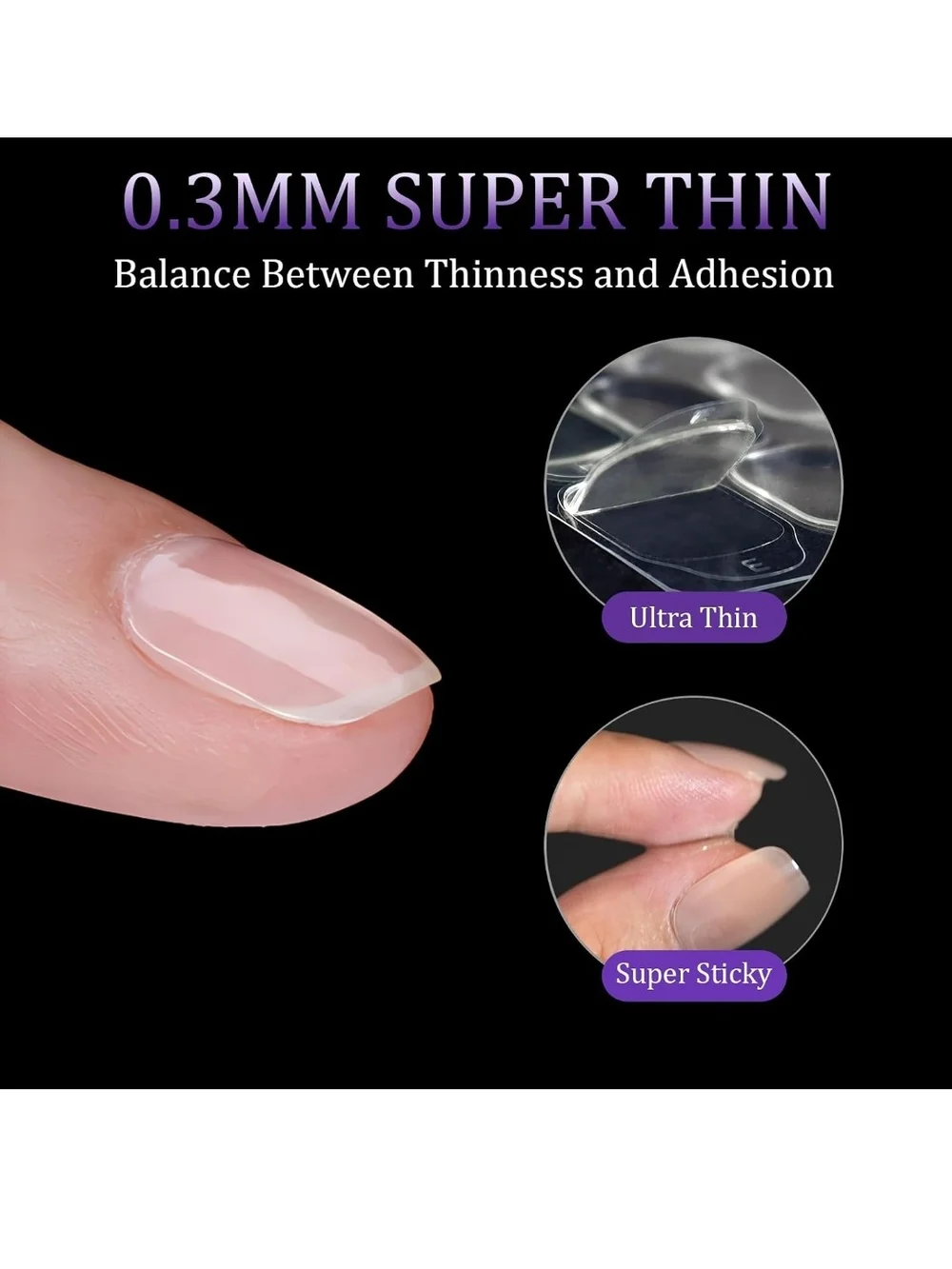 960pcs Nail Adhesive Tabs 0.3mm Super Sticky Nail Glue Stickers